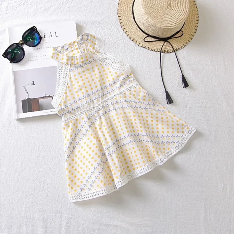 2018Summer Girl Dresses Baby Hanging neck Cotton Vest Princess Girls Dress Newborn Infant Sundress Clothes Cute Flower Vestidos | Детская