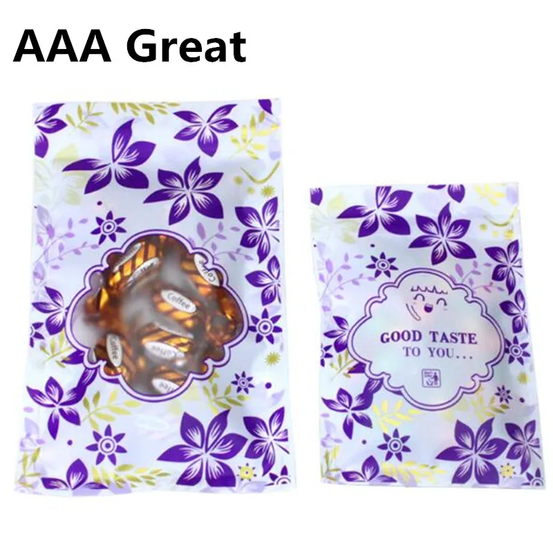 AAA Great 100 шт./лот Упаковочные пакеты для еды кофе чая пластиковые цветы окно