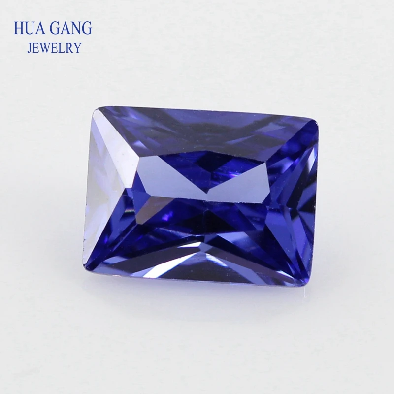

5A Tanzan Blue Rectangle Shape Cut CZ Stone Synthetic Gems Cubic Zirconia For Jewelry Size 2x4~10x14mm Free Shipping