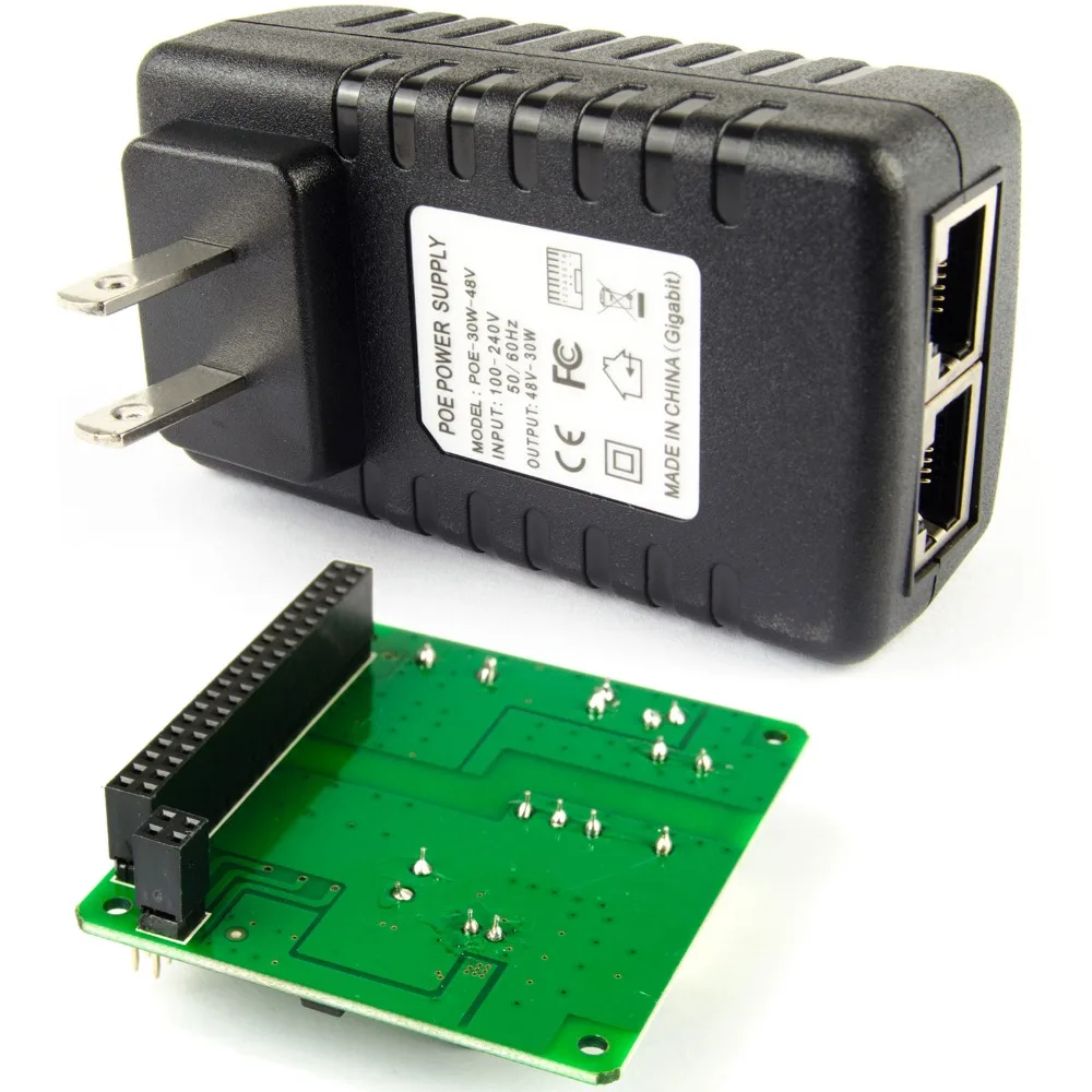 Комплект DSLRKIT Gigabit Raspberry Pi 4 4B 3B + Plus PoE Kit (20W HAT инжектор) Power Over Ethernet IEEE802.3at DC 5V 4A