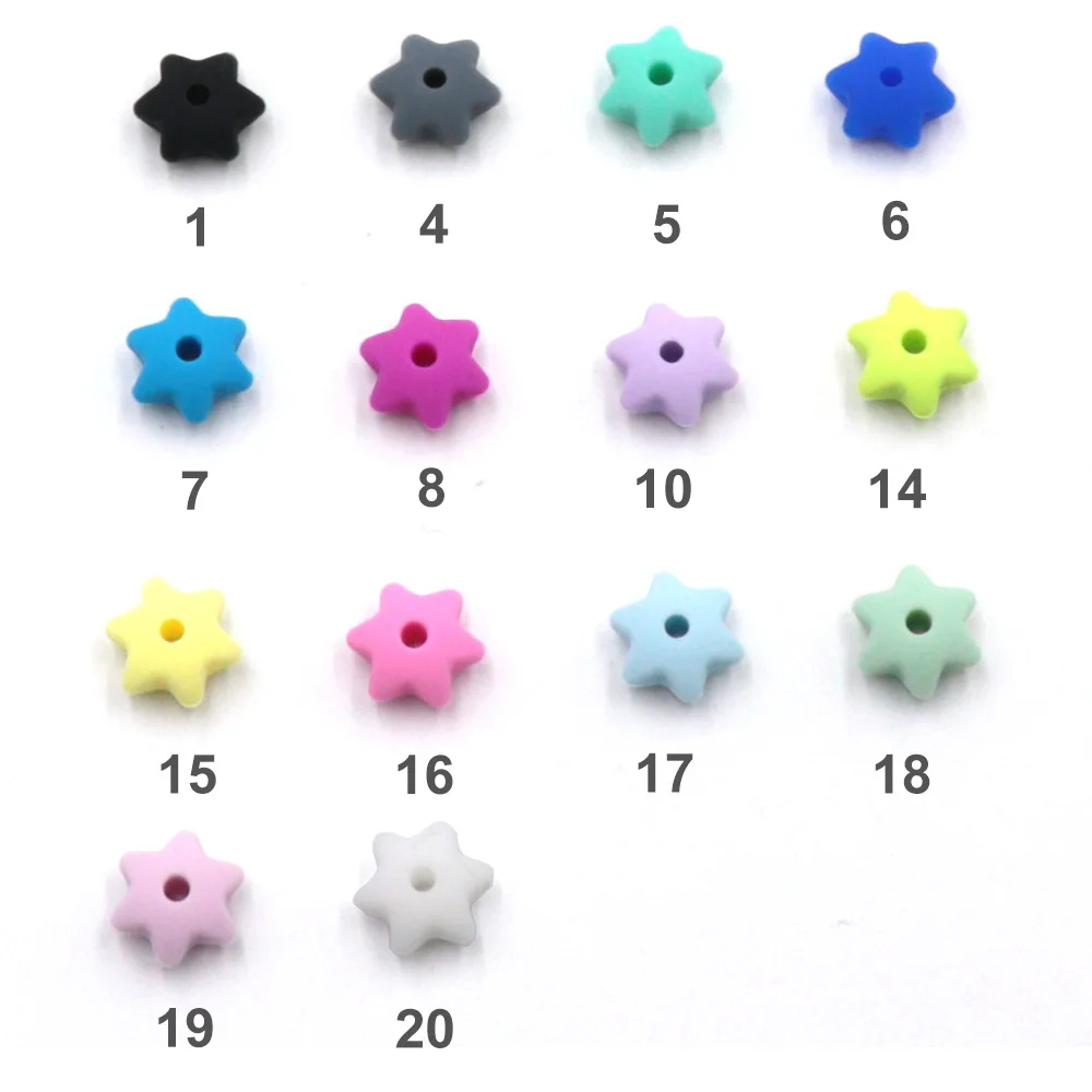 TYRY. HU разноцветные 150 шт шестигранные в форме звезды силиконовые бусины BPA