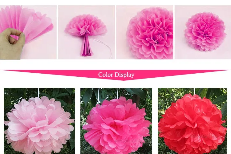 FENGRISE Pom Poms 1 шт. 30 см бумажные шарики из искусственных цветов Свадебные украшения вечерние товары для дома автомобильные декоративные