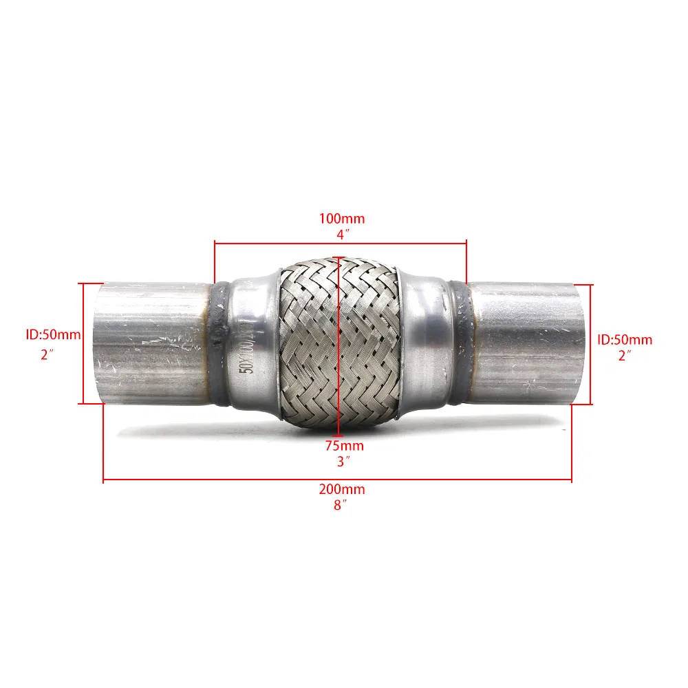 CNSPEED 2 &quotx 4&quot x 8 &quotиз нержавеющей стали для автомобиля выхлопная гибкая труба