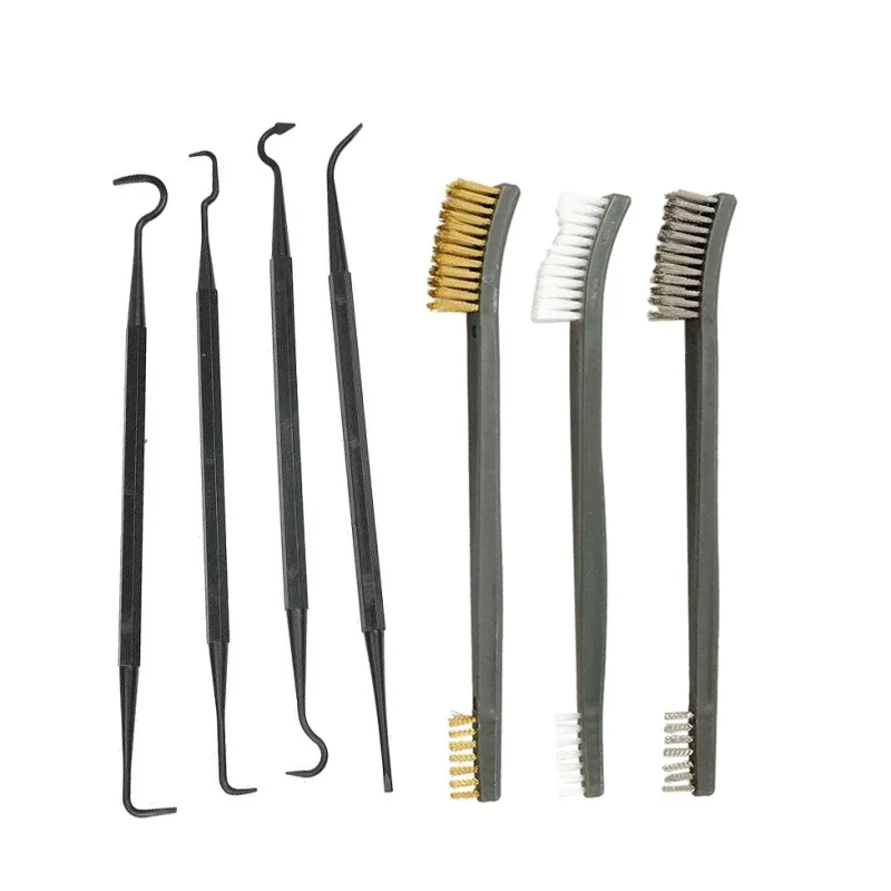 

3pcs Steel Wire Brush + 4pcs Nylon Pick Set Universal Gun Hunting Cleaning Kit Tactical Rifle Gun Cleaning Tool Newest