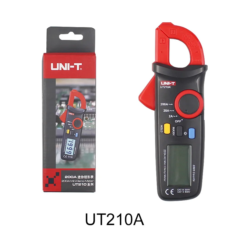 UT210A Цифровой мультиметр, измеряющий истинные UNI-T UT210E мультиметр переменного тока/постоянного тока Токовые клещи постоянной ёмкости, универсальный конденсатор тестер Цифровой DC Токоизмерительные Клещи Зажим UT210E - Цвет: UT210A