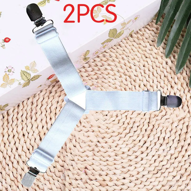 2pcs 2/4 шт./лот регулируемая кровать листа зажимы Обложка Захваты держатель матрас одеяло Одеяло крепежные ремни крепления Нескользящая ремень - Цвет: 2pcs