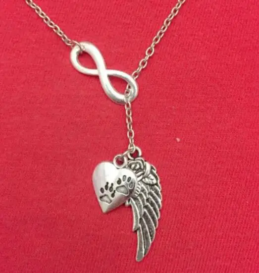 Винтажное серебряное ожерелье с подвеской в виде сердца крыла Инь Янь хамса руки