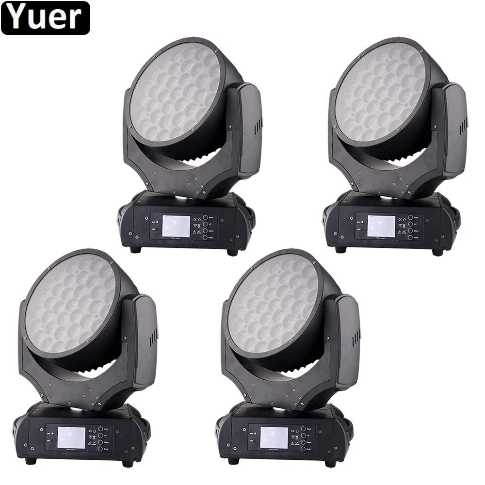 4Pcs/Lot NEW 37X15W RGBW 4IN1 LED Moving Head Light Zoom Wash Moving Head Party Club DMX512 DJ Stage Disco Light Stage Light
