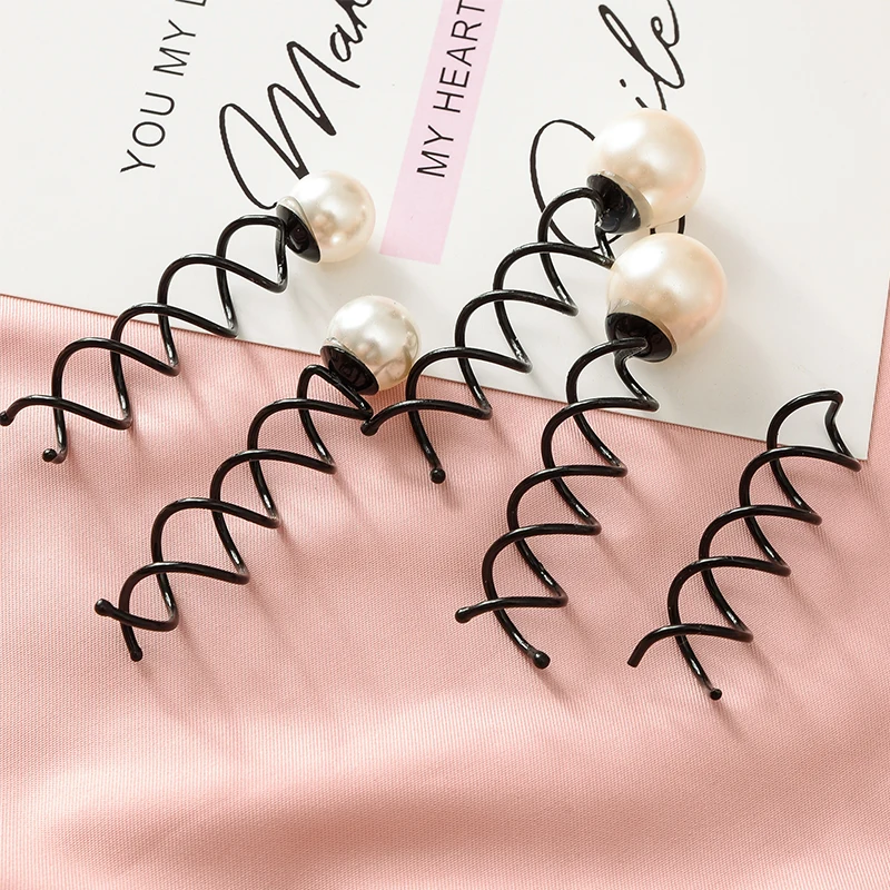 

2018 New Arrival 1Pack Pearl Allergy Free Small Model Screw Clamp PlasticGirls Women Big Model Rotation Korean Hair Accessories