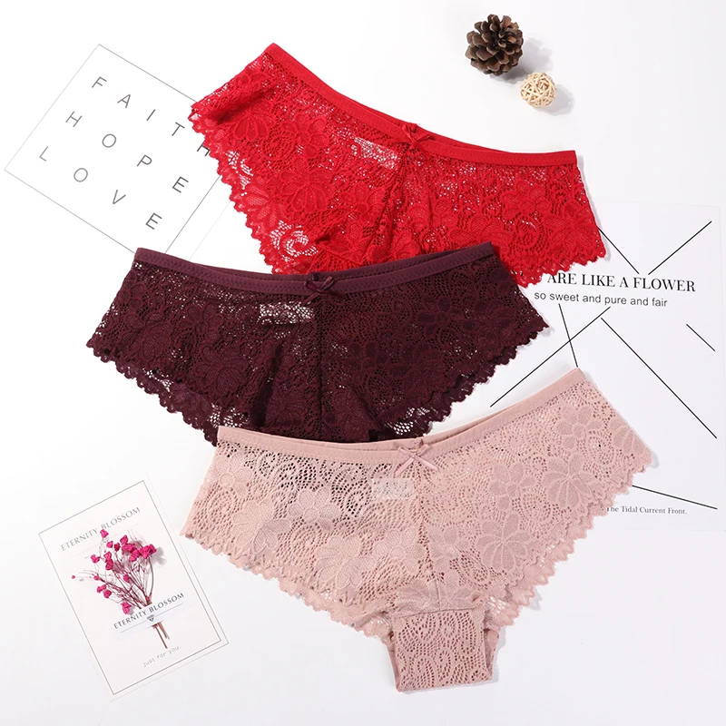style 10 Сексуальные кружевные трусики, женское модное уютное нижнее белье, соблазнительные Красивые трусы, высокое качество, хлопок, низкая талия, милое женское нижнее белье, 3 шт - Цвет: style 10