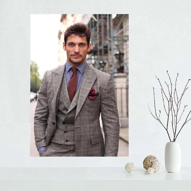 Художественный плакат David Gandy на холсте домашний декор тканевый настенный 27x40 см
