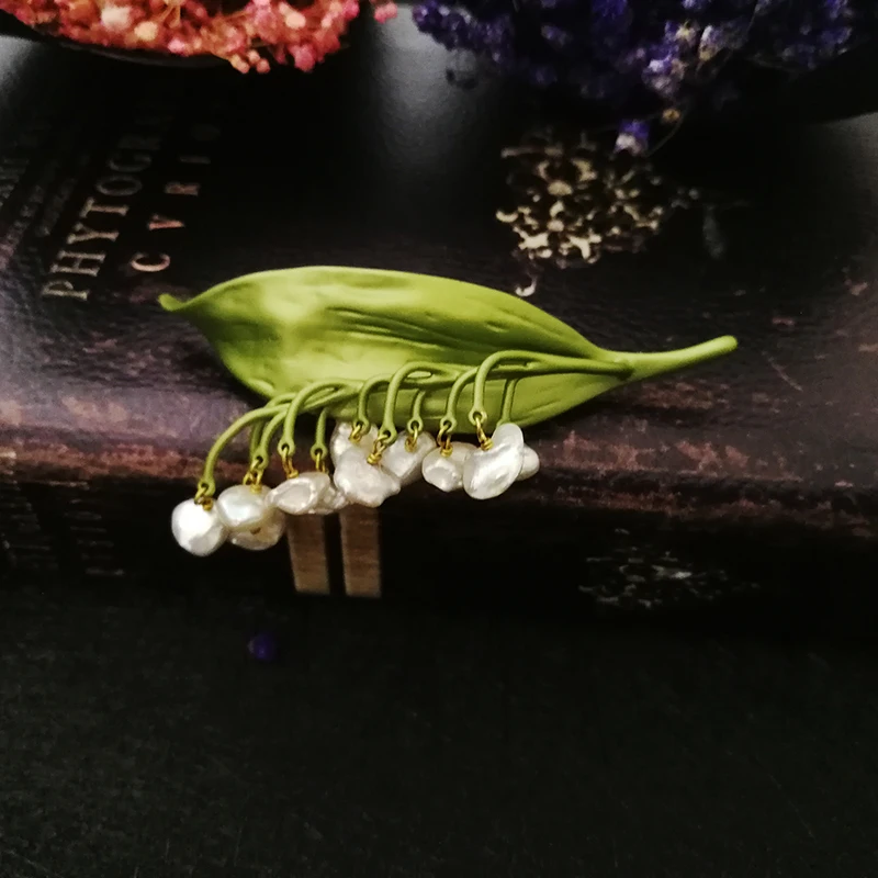 Женская Винтажная брошь с лилиным листом vansley зеленая брошка натуральным