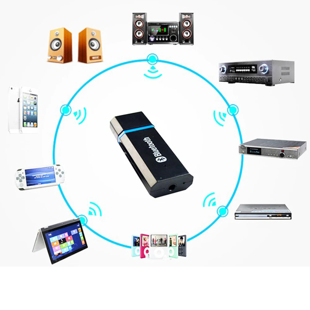 Hippcron Мини Bluetooth автомобильный комплект адаптер Aux 2 1 + EDR аудио приемник 3 5 мм USB