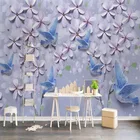 Европейский стиль 3D тисненые цветы птицы фото обои для гостиной ТВ дивана стены домашний Декор 3D большие фрески Papel De Pared