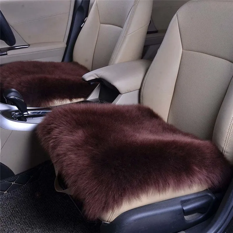 45*45 Car Seat Cover Luxurious Natural Fur Authentic Soft Fluffy Wool Sheepskin for Automobile Interior Accessory Cushion |