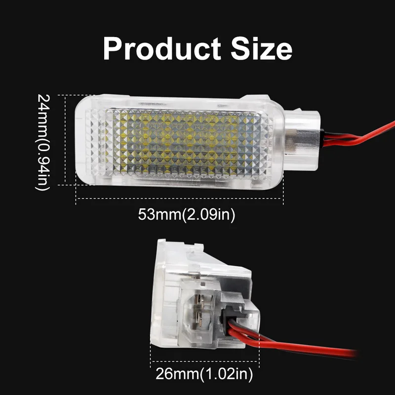 Safego 2 шт. 3 Вт Светодиодная подсветка для номерного знака 18 SMD 2835 Автомобильная