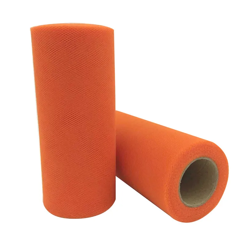 C12 Orange Рулон тюля 15 см X 22 м, рулон из жесткой пряжи и органзы в сетку, рулон «катушка» для свадьбы, дня рождения, вечеринки, для детей, украшения для душа, вечерние принадлежности, 7z - Цвет: C12 Orange
