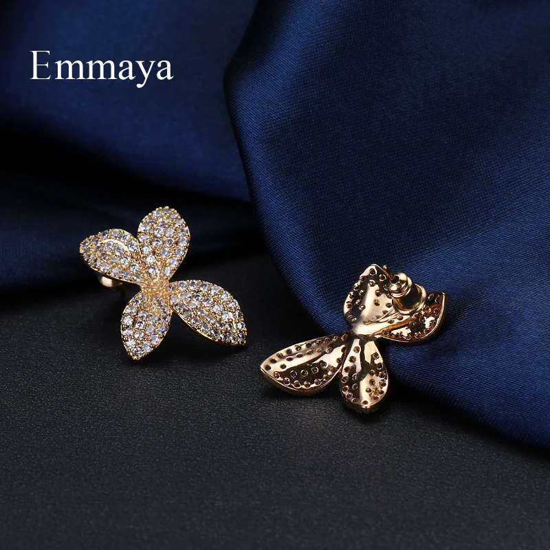 Серьги Emmaya женские модные оригинальные растения AAA белый кубический цирконий