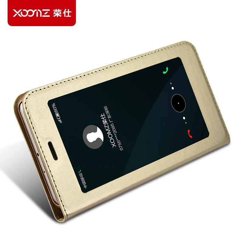 Фирменный чехол XOOMZ из натуральной кожи для huawei honor 8 pro коровьей умный с окошком