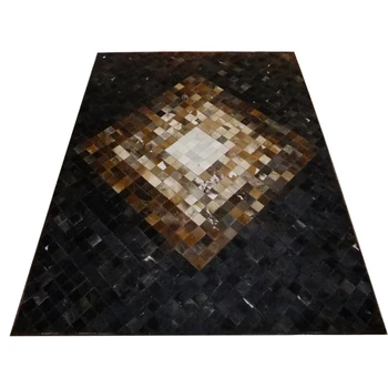 free transport 1 piece 100% natural cowhide leather felt ball rug