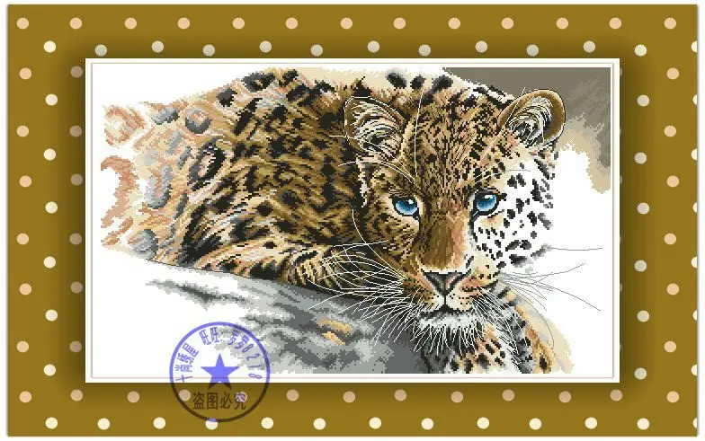 

Top Quality premium lovely counted cross stitch kit leopard cute beast animal