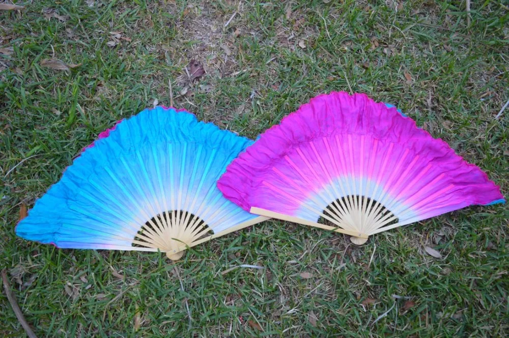 

Женский веер для танца живота, короткий веер из шелка бирюзы, 2016