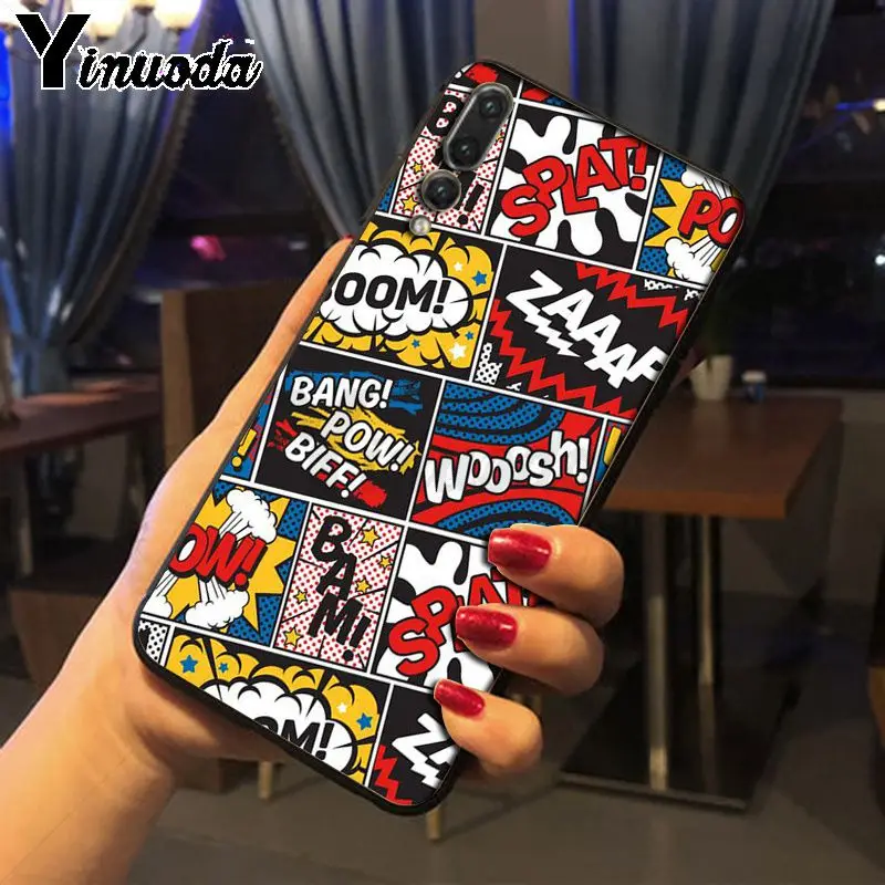 Yinuoda бум Поп Арт комиксы рисунок чехол для телефона Huawei P20pro mate10lite p9 p10plus honor 8x 7A nova3i