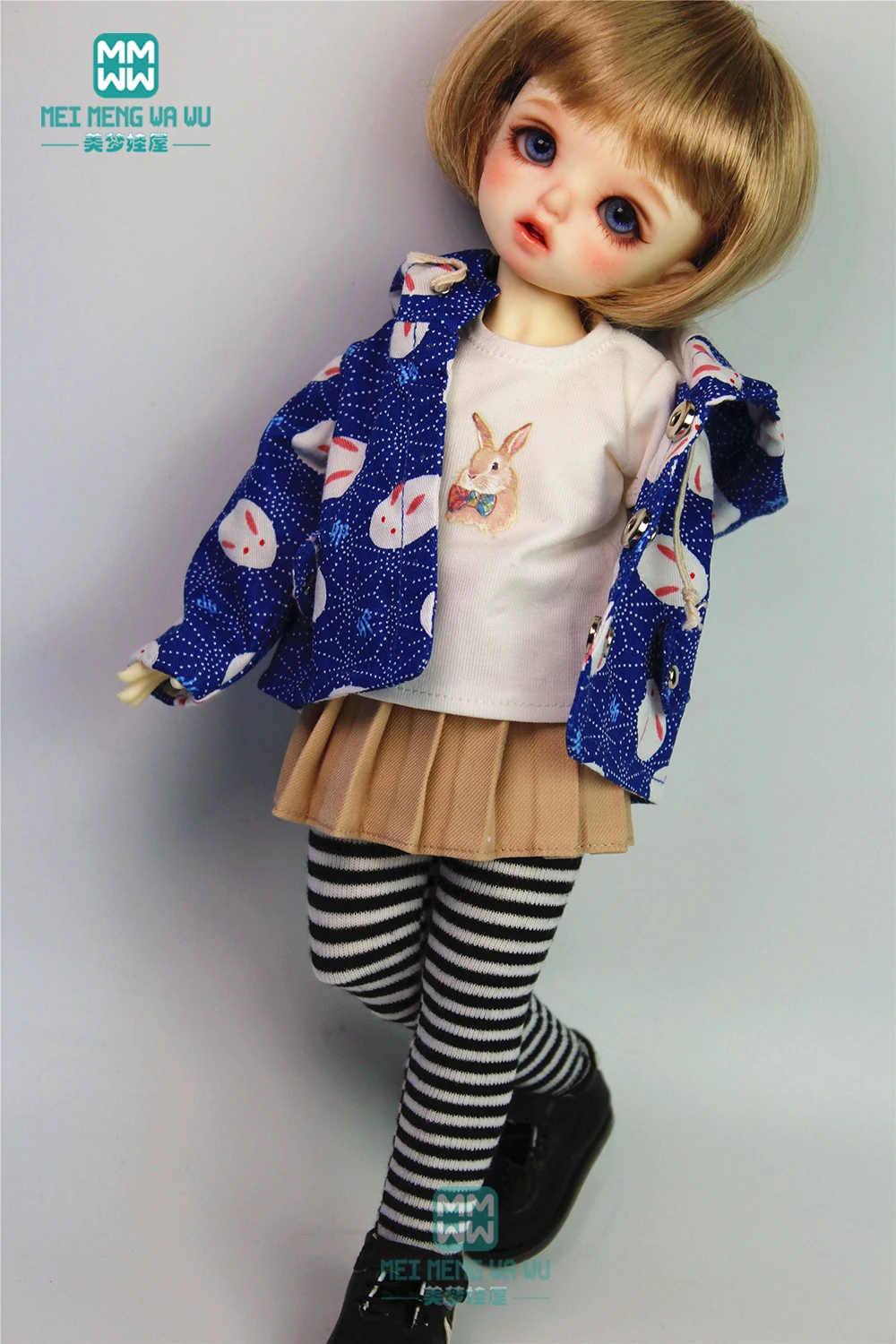 BJD аксессуары кукла одежда подходит 1/6 1/8 bjd кукла вечерние платья сажи полосы розовый серый колготки
