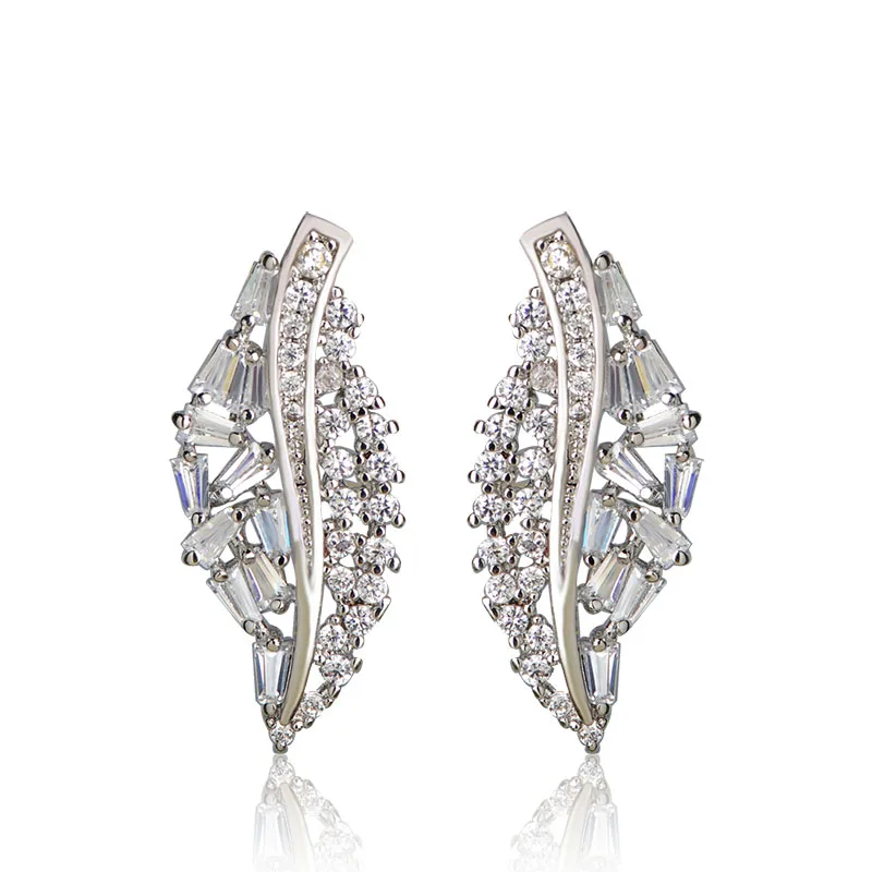 Женские серьги пусеты Dazz Brincos геометрические в форме розы с фианитом|stud earrings|stud