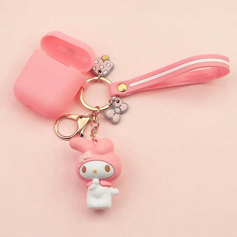 Милый мультфильм bluetooth наушники чехол для Apple AirPods Air Pods силиконовые противоударные наушники защитный чехол с кольцом для ключей