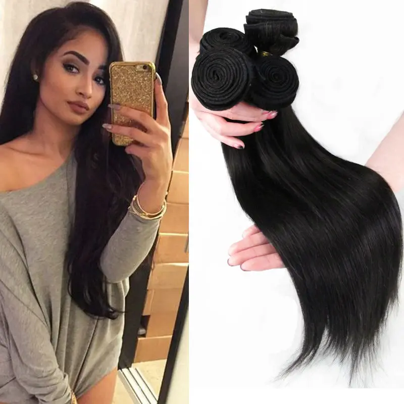 Королева волос продукты бразильский виргинский волосы прямые 7а необработанные 3