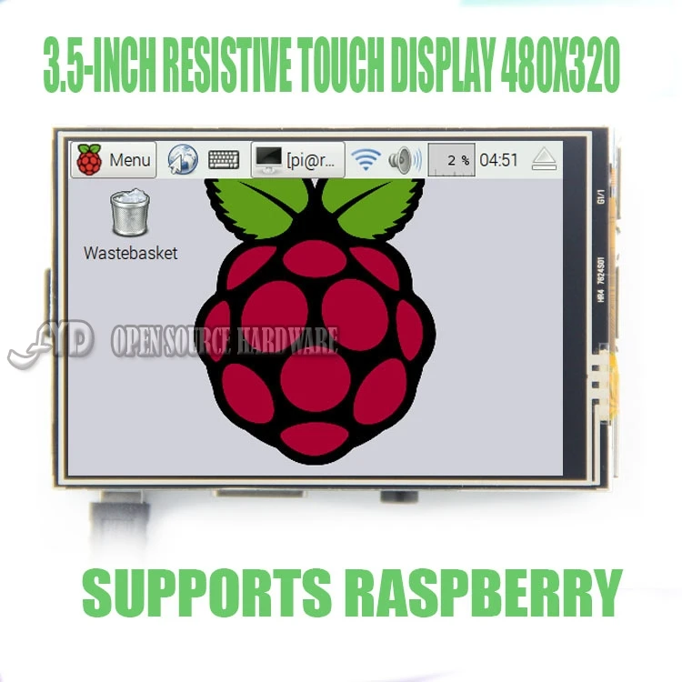 

1 pcs 3.5 inch Resistive touch LCD display for Raspberry PI3 PI2 B + 3