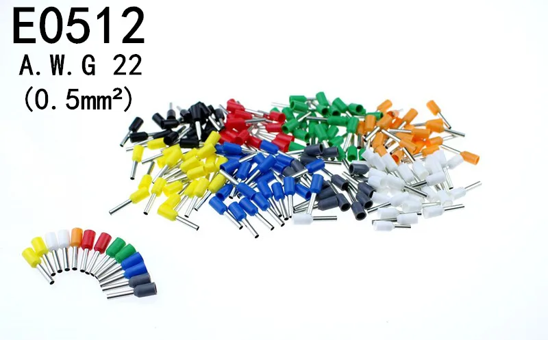 100 шт. AWG #22 E0512 Ferrule Шнур Конец Терминал комплект Медь латунной проволоки