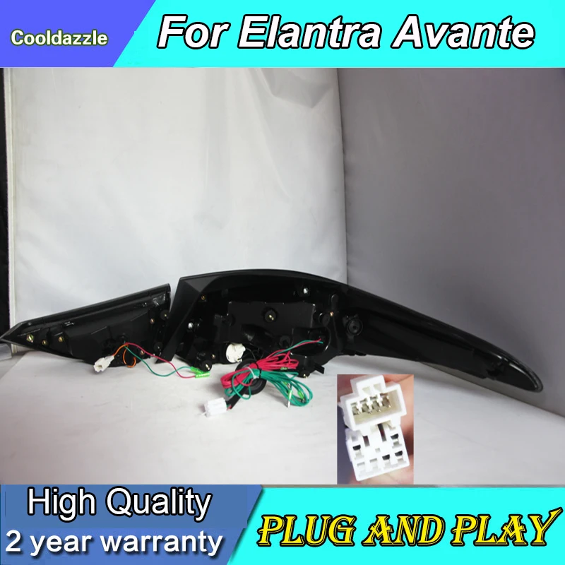 Светодиодный Габаритные задние фонари сборки для hyundai Avante i35 Elantra 2011 2012 2013 год дым черный