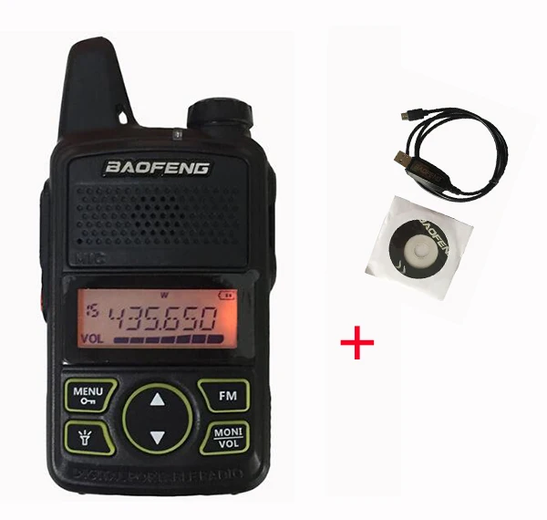 mini radio and cable BAOFENG гарнитура портативная рация удобный BF-T1 с UHF 400-470 mhz микро USB зарядное устройство переговорное портативное радио Fm Cb трансивер - Цвет: mini radio and cable