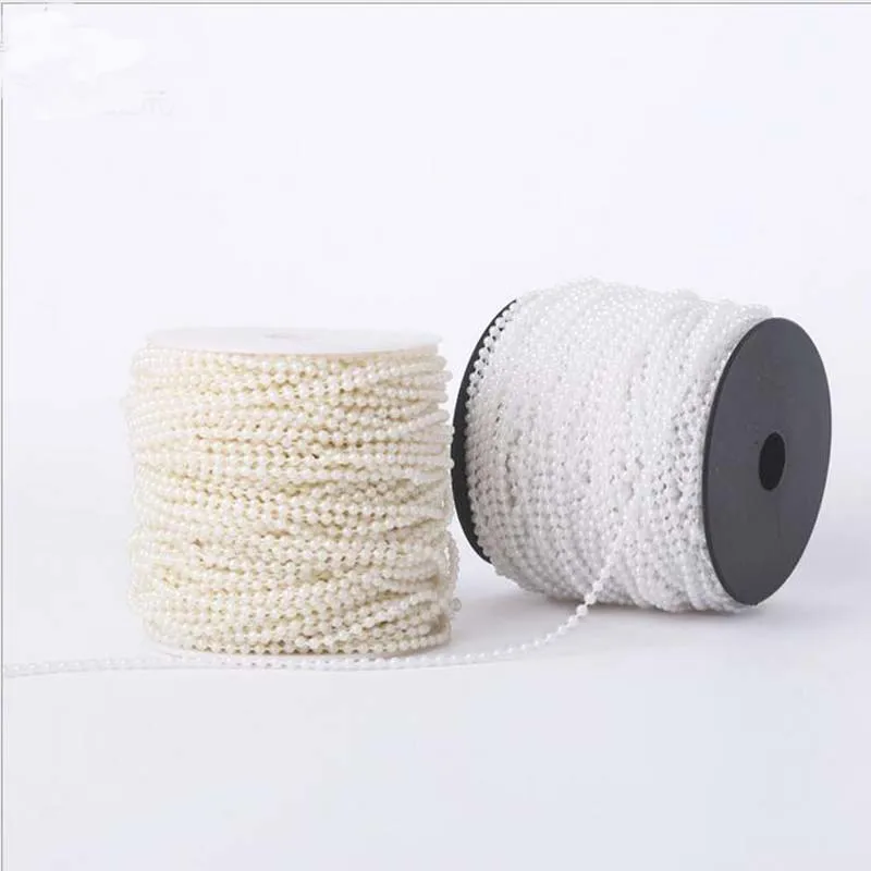 Длинная цепочка из искусственного жемчуга с бусинами длина 1 м 3 мм|decorative