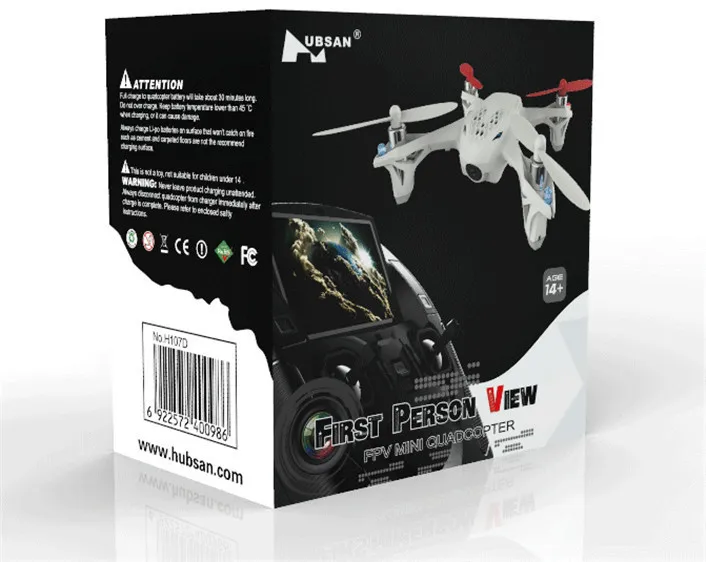 (В наличии) оригинальный Квадрокоптер Hubsan X4 H107D FPV 4CH 6 осей RTF 5 8 ГГц 6CH передатчик |