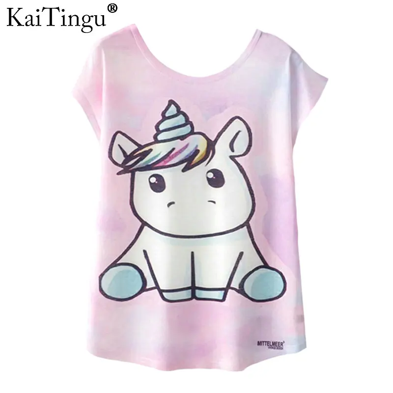 KaiTingu весенне летняя женская футболка Новинка Harajuku Kawaii Милая стильная с принтом
