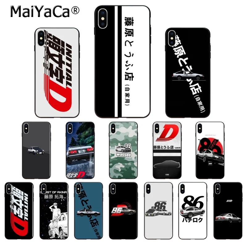 MaiYaCa INITIAL D AE86 TPU мягкий черный чехол для телефона Apple iPhone 8 7 6 6S Plus X XS MAX 5 5S SE XR