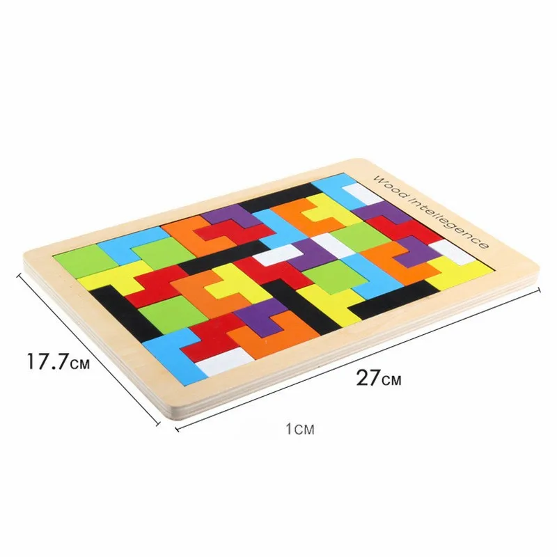 

Kids Toys Wooden Tangram/Jigsaw Board Puzzle Brain Teaser Puzzle Tetris Game Educational Baby Child Kids Toy