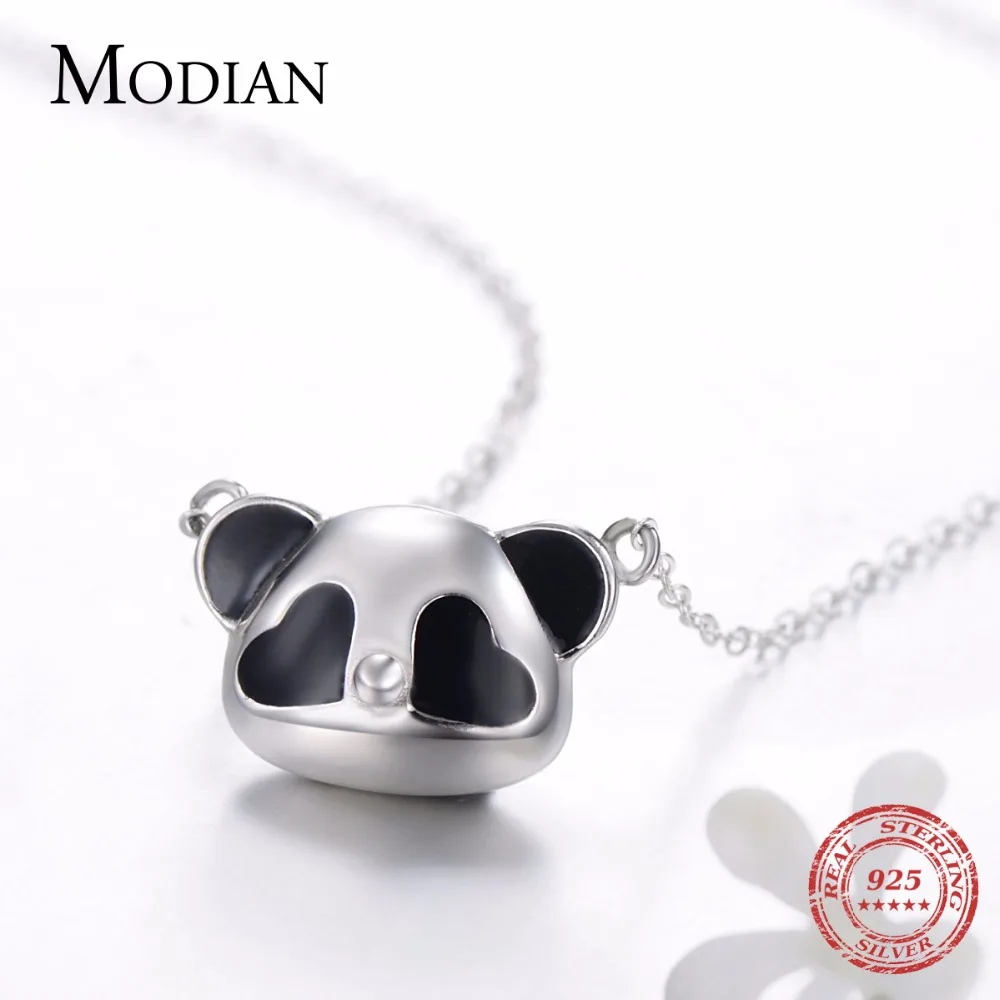 Modian Новый Восточный элемент Стиль 100% 925 Серебряное ожерелье Мода 3D черно-белая