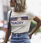 Женская Винтажная футболка с надписью HAHAYULE Peachy