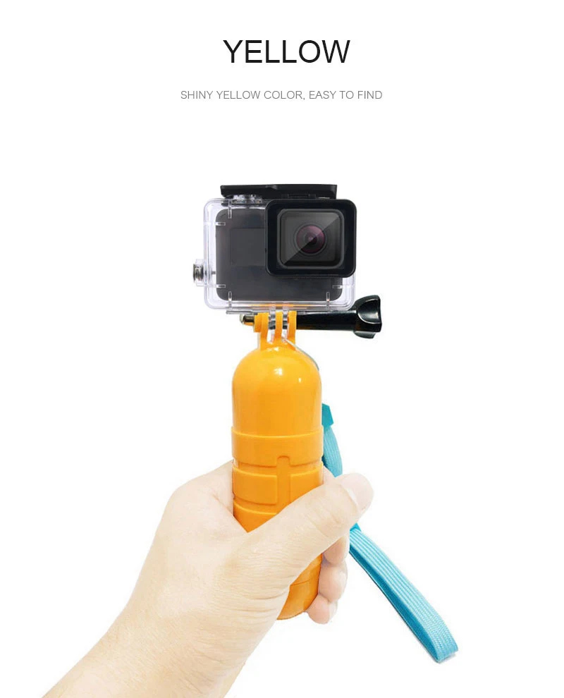 Желтый Водонепроницаемый Поплавок сцепление для GoPro Hero 7 6 5 4 Session Xiaomi Yi SJCAM SJ5000 Экшн-камера крепление аксессуары для сёрфинга