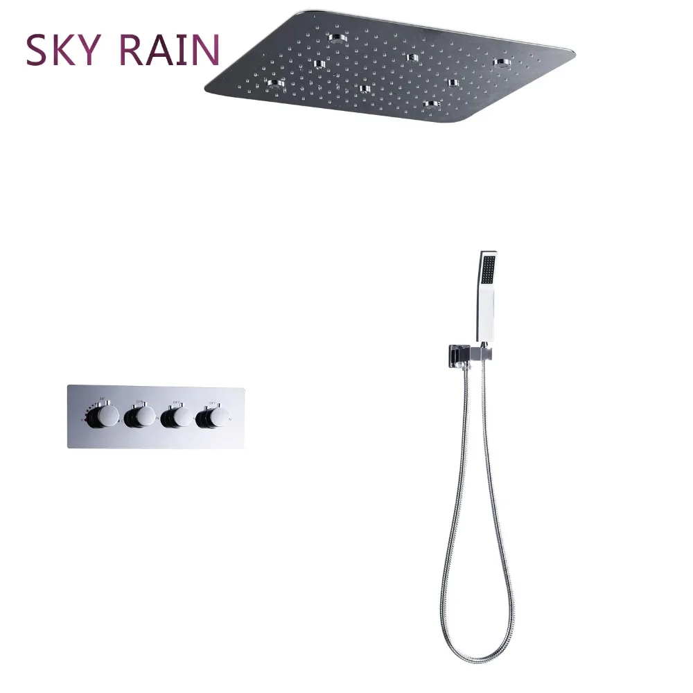 SKY RAIN светодиодный смарт Термостатические Смесители спа массаж спрей туман потолочный Душ для ванной комнаты