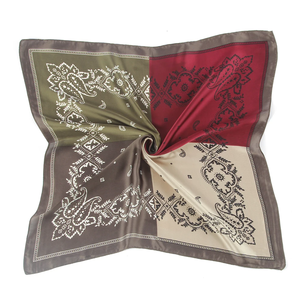 Новинка элегантный многоцветный квадратный бандана шелковый шарф для шеи узкий