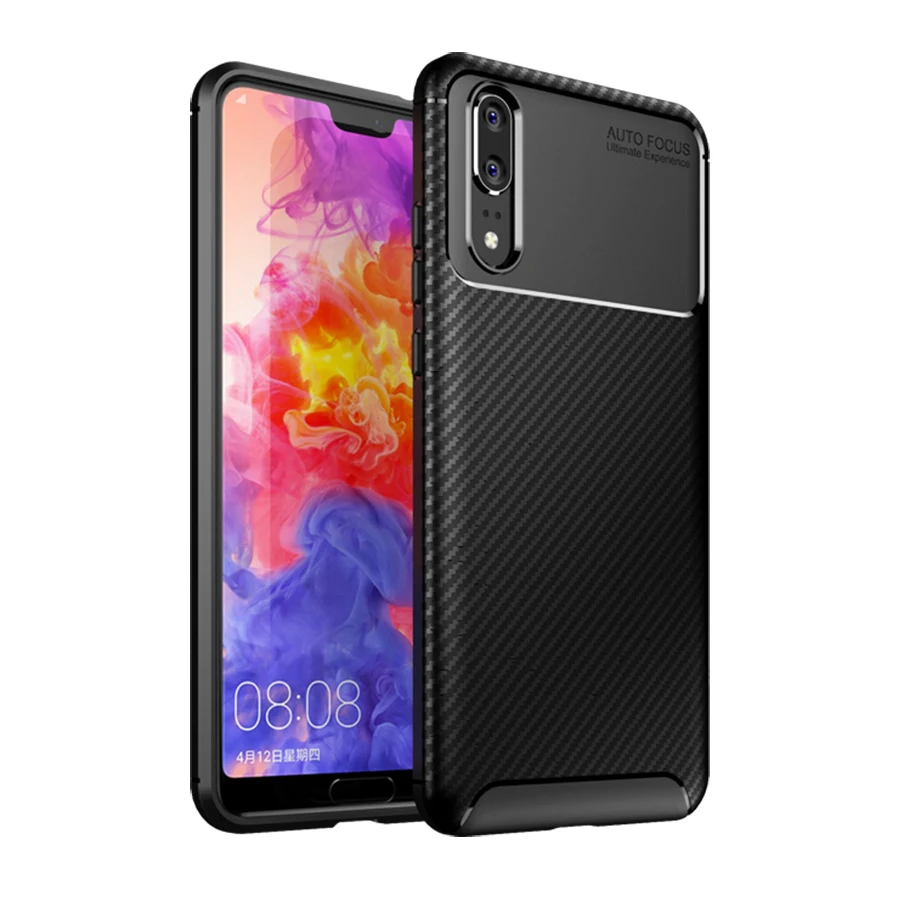 MAKAVO чехлы из углеродного волокна для Huawei P20 Lite чехол Мягкий матовый ТПУ