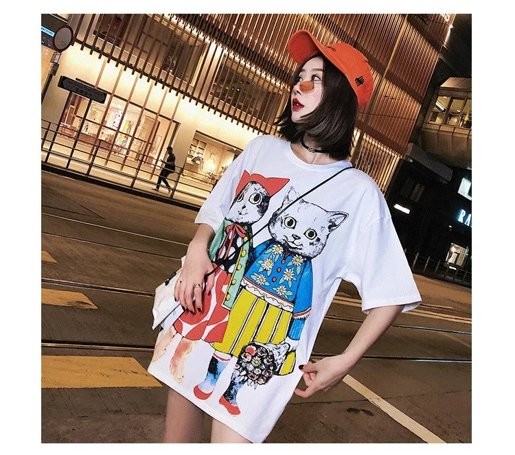 Женские летние футболки Женская Футболка Harajuku Ulzzang Tumblr Kawaii Femme повседневные топы