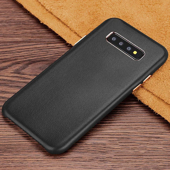 Black Для samsung S10 плюс чехол Роскошный тонкий из мягкой натуральной кожи защитный чехол для телефона для samsung S10 S10E чехол - Цвет: Black