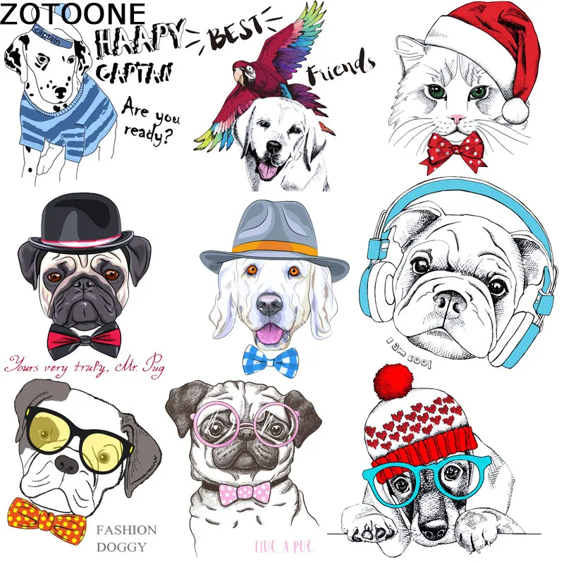 Мультфильм милый щенок горячий штамп передача шаблон DIY аксессуары для одежды