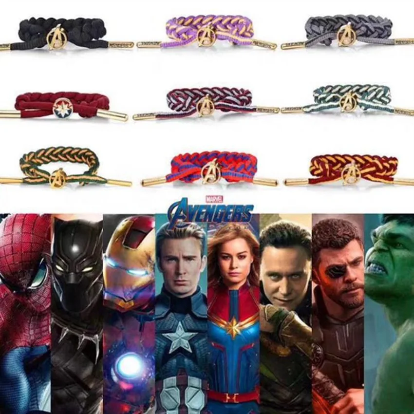 Marvel Мстители Железный мужской кожаный браслет Капитан Америка танос Черная